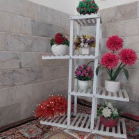 استند چوبی با گلهای زیبای|صنایع دستی و سایر لوازم تزئینی|قم, باسکول|دیوار