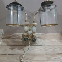 چراغ روشنایی گازی دو شعله برنجی آلمانی عتیقه|کلکسیون اشیاء عتیقه|اردبیل, |دیوار