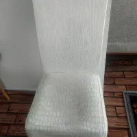 ۲ عدد صندلی سفید چوبی