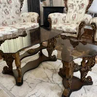 فروش میزعسلی شامل میزجلومبل ودوعدد میزپذیرایی سالم