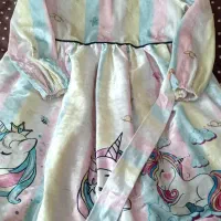 پیراهن مخمل اسب تک شاخ و جوراب شلواری و ساپورت