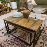 میز وسط دو تکه با ست پذیرایی جلو مبلی طرح چوب فلز|مبلمان خانگی و میز عسلی|تهران, کوهک|دیوار