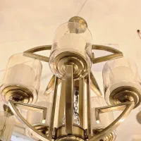 لوستر پنج شاخه با آبکاری زیتونی