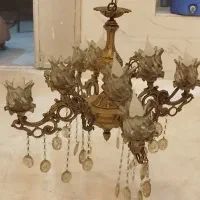 لوستر۸شاخه برنز،کاملاسالم وتمیر