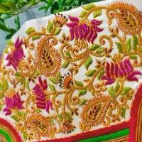 کیف دستی گلابتونی مجلسی و شلوار بندری
