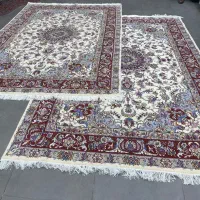 فرش دستباف (بساک)جفت ۶ متری ۵ رنگ ابریشم|فرش|مشکیندشت, |دیوار