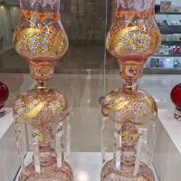 جفت شمعدان لاله رنگ خاص و بی نظیر