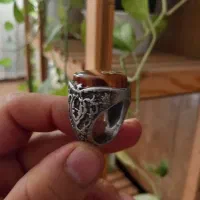 انگشتر عقیق عثمانی رکاب نقره سنگین وزن|کلکسیون اشیاء عتیقه|تاکستان, |دیوار