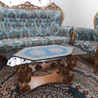 مبل سلطنتی استیل ۹ نفره فیروزه‌ای طلایی|مبلمان خانگی و میز عسلی|یزد, |دیوار