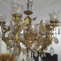 لوستر ۱۲ شعله برنجی طرح فرشته