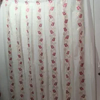 دو عدد پرده حریر توری طرح دار