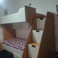 تخت  دو طبقه سالم|تخت و سرویس خواب|اشتهارد, |دیوار