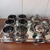 ست سینی و فنجانو قندون