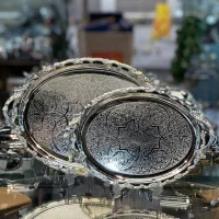 سینی دسته طلایی 24 ماهه گارانتی تعویض سینی دوتایی|ظروف سرو و پذیرایی|یزد, |دیوار