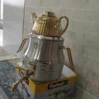 کتری سماوری استیل 5لیتری وقوری چینی|قوری، کتری، قهوه‌ساز دستی|ری, شهید غیوری (ابن باویه)|دیوار