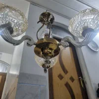 لوستر سه شاخه طلایی|لوستر و چراغ آویز|لنجان, |دیوار