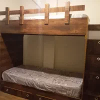 تخت دو طبقه + کمد و کشو