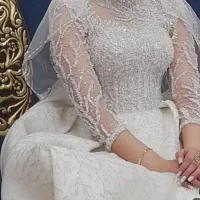 اجاره لباس عروس عربی آستین دار دنباله دار|لباس|کرج, باغ سیب|دیوار
