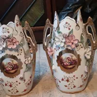 گلدان چینی گل برجسته