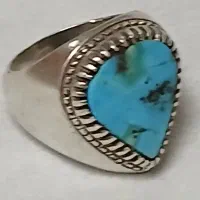 انگشتر فیروزه قلبی بسیار زیبا