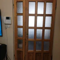 فروش درب تمام چوب دولنگه ای با شیشه