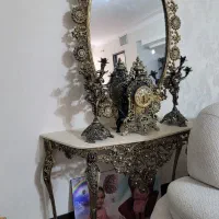 ست آیینه و شمعدان ویترین و زیر تلویزیونی برنز|آینه|اصفهان, کنگاز|دیوار