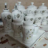 جا ادویه ای کامل با نمکدان و جا آبلیمویی|ظروف سرو و پذیرایی|شاهینشهر, عطار|دیوار