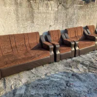 یک دست مبل راحتی ۷ نفره با چوب گردو