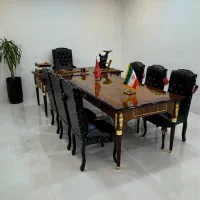مبلمان اداری کلاسیک میز مدیریت و کنفرانس پلیش گندم