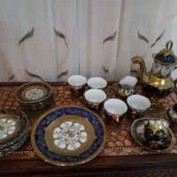 ظروف دیس بشقاب بارفتن چینی سورمه ای قدیمی دکوری