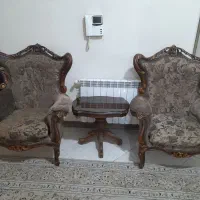 مبل استیل ۷ نفره دو میز بان با میز غذا خوری ۶ نفره|مبلمان خانگی و میز عسلی|تهران, بلورسازی|دیوار