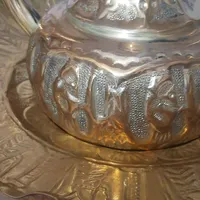 آفتابه لگن برنجی طرح هفامنشی سایز بزرگ|کلکسیون اشیاء عتیقه|نهاوند, |دیوار