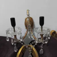 لوستر برنجی دوشاخه|لوستر و چراغ آویز|قائم‌شهر, |دیوار