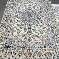 فرش دستباف(بساک ) نایین سه تخته ۴ متری کرک ابریشم|فرش|مشکیندشت, |دیوار