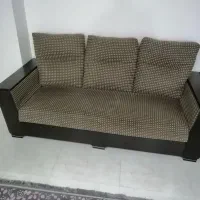 فروش فوری مبلمان 7نفره روکش پارچه دور چرم|مبلمان خانگی و میز عسلی|ساری, |دیوار