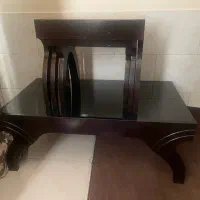 فروش مبل 9 نفره چوب جنس گردو به همراه میز جلو مبلی|مبلمان خانگی و میز عسلی|ری, شهرری|دیوار