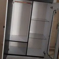 کمد دیواری نوجوان  رنگ سیاه و سفید و  میز تحریر