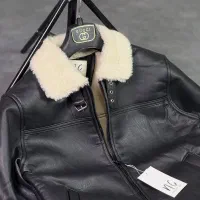 کاپشن چرم بوفالو وارداتی خز مشکی و سفید(آقایمد)|لباس|بیرجند, |دیوار