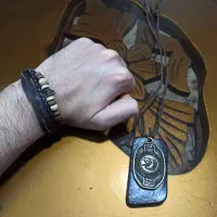 گردن بند و دستبند چرم ایتالیایی