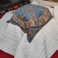 لحاف کرسی دست دوز سنتی مدل سنوسال پشمی فول