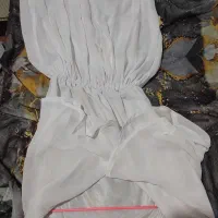 لباس ساده مجلسی سفیدحریر