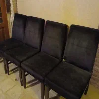 صندلی مخمل مشکی(۴عدد)