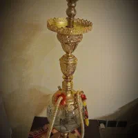 قلیان کلکسیونی   برنجی  قلم کاری شده  دو سوپاپه