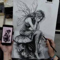 تابلوی نقاشی سیاه قلم