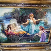 تابلو فرش فرشته چله ابریشم