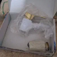 شیر  روشویی سفید طلایی