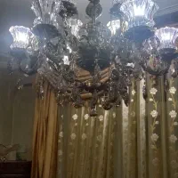 لوستر برنزی سنگین وزن ۶ شاخه ۱۲ شعله|لوستر و چراغ آویز|تبریز, |دیوار