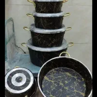 سرویس قابلمه 14 پارچه تفلون مدل کهکشانی|ظروف پختوپز|پارسآباد, |دیوار