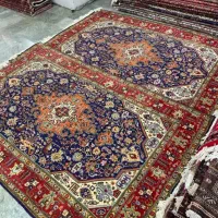 جفت ۶متری دستبافت تبریز زمینه سرمه‌ای