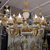 لوستر کنار سالنی برنجی لوسترجدید لوستر اصفهان.|لوستر و چراغ آویز|مشهد, طلاب|دیوار